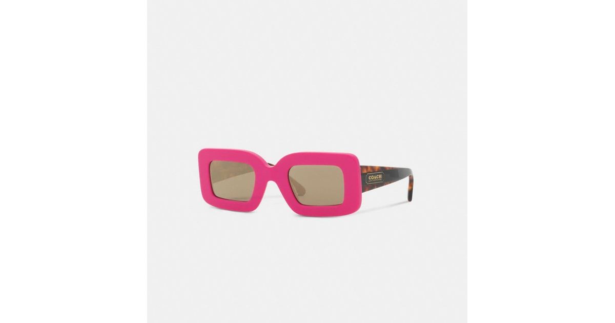 COACH Oversized Badge Sunglasses in Pink Lyst COACH Oversized Badge Sunglasses in Pink Lyst