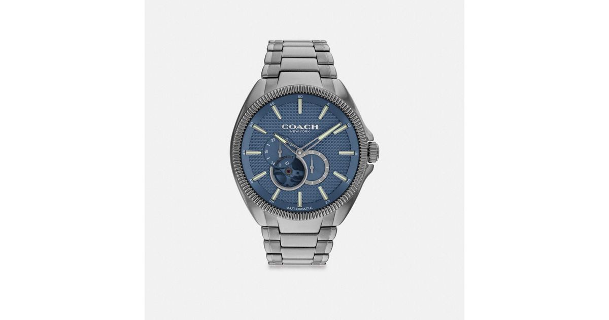 COACH Jackson Automatic Watch, 45mm in Blue for Men | Lyst