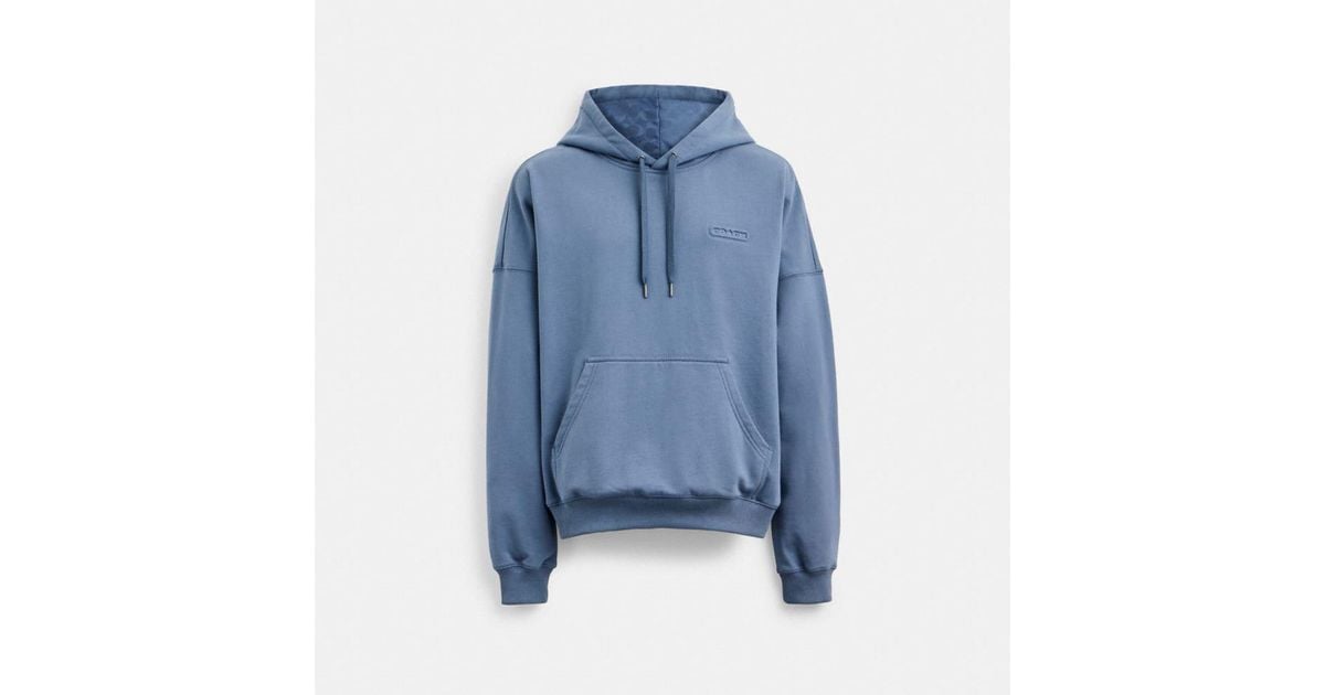 COACH Hoodie With Signature Hood in Blue for Men Lyst
