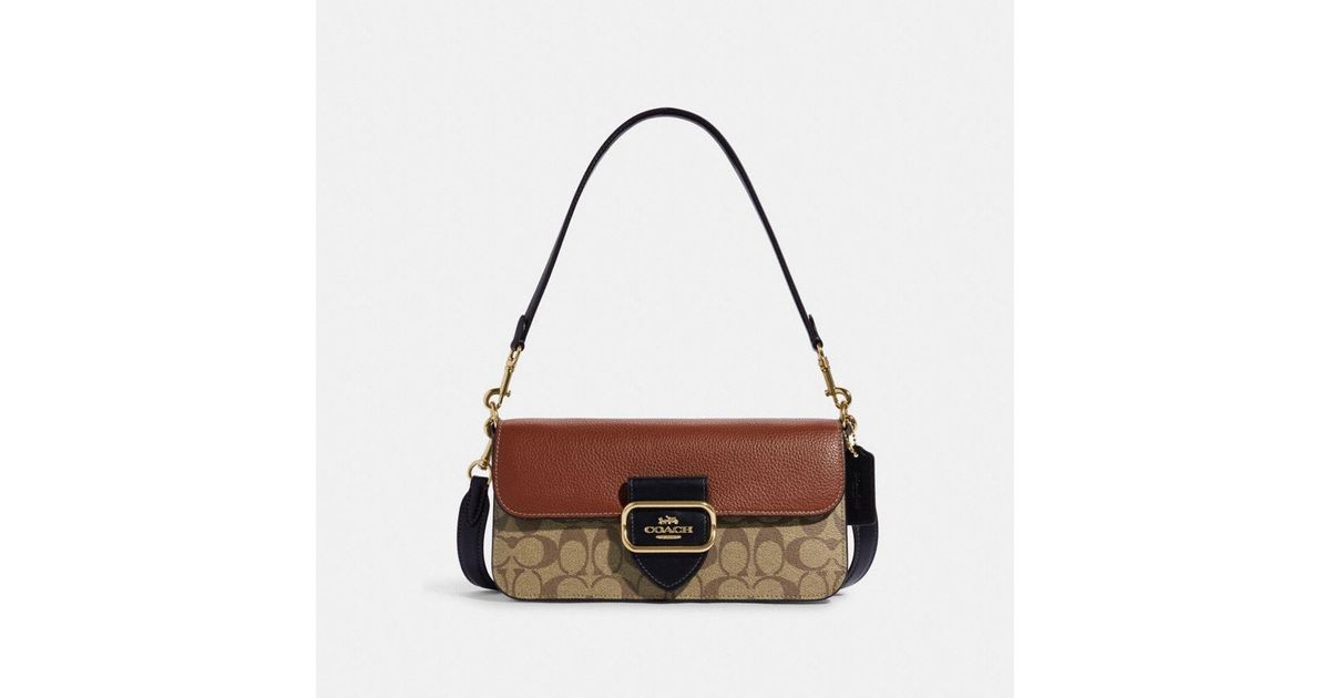 Coach Morgan Jade Shoulder Bag In Colorblock Signature Canvas NWT
