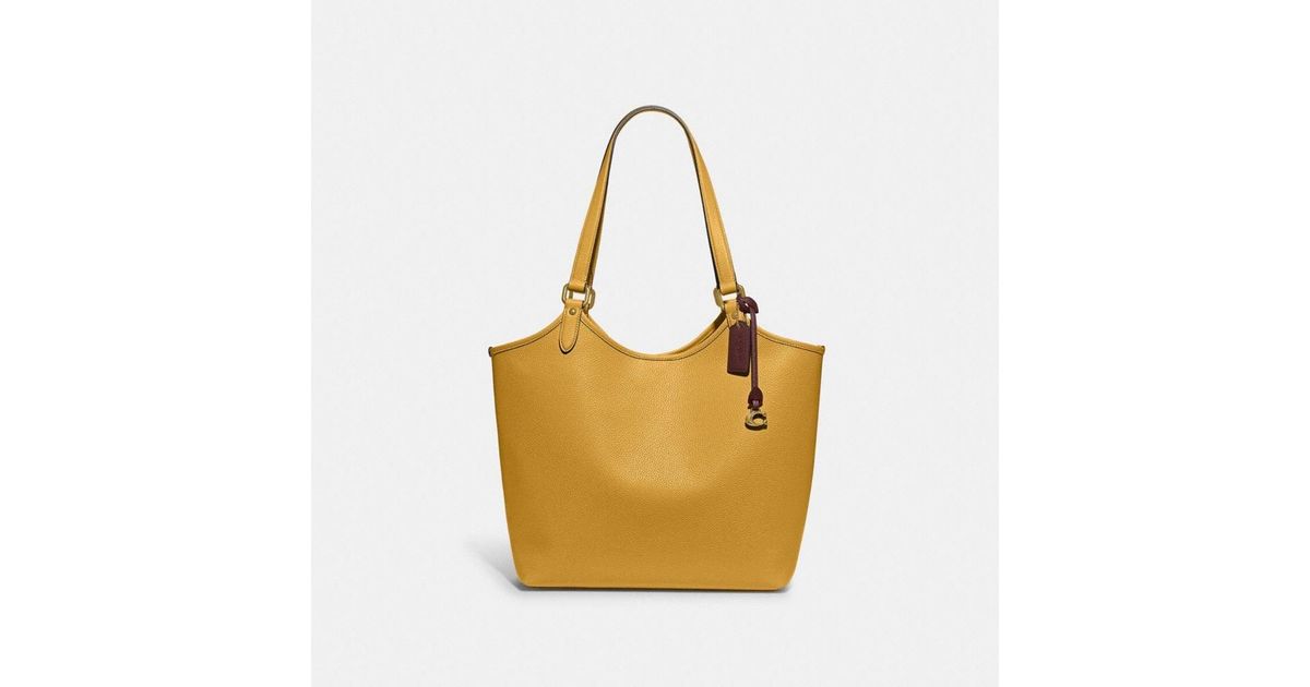 COACH Day Tote in Yellow | Lyst