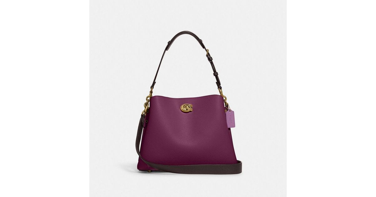 COACH Leather Willow Shoulder Bag In Colorblock in Purple Lyst Canada