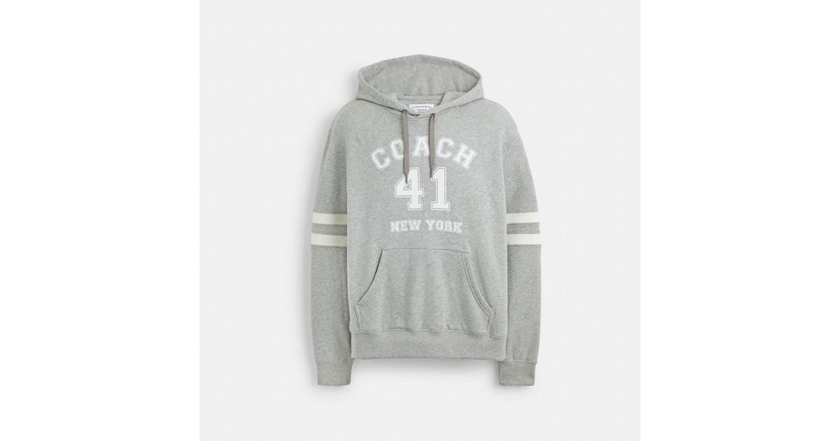 COACH Varsity Hoodie in Gray for Men Lyst