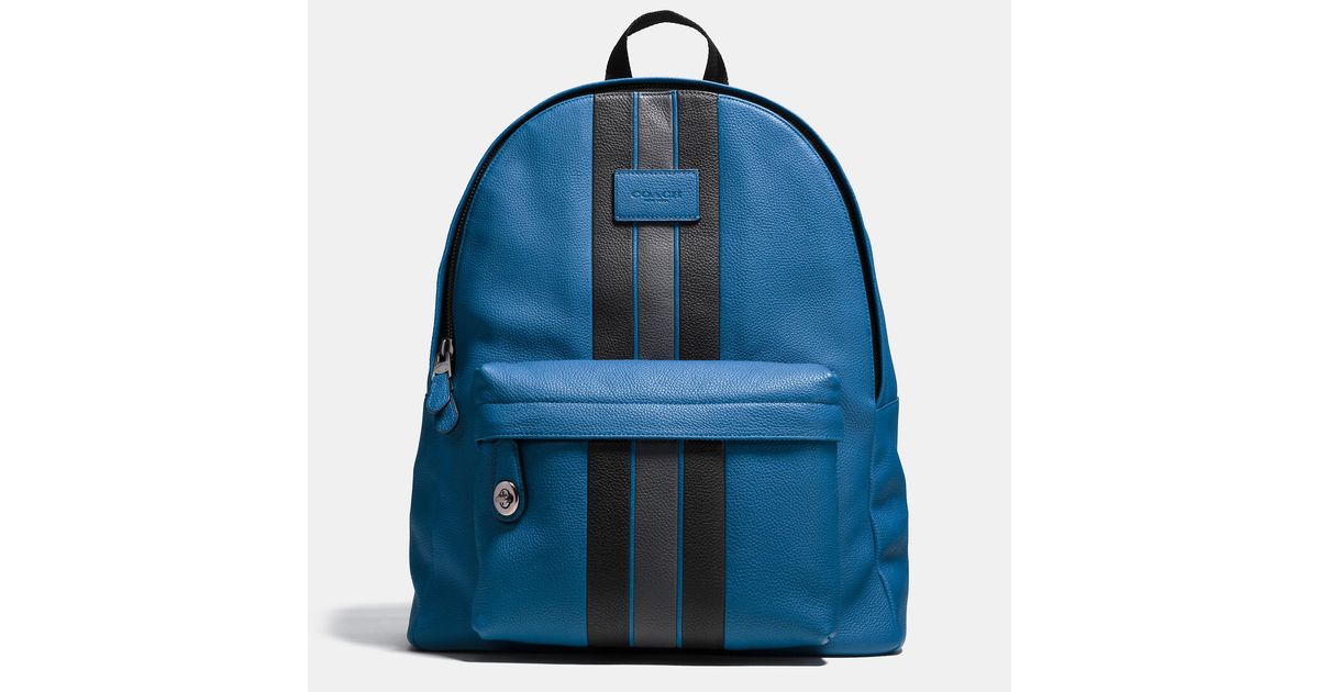 coach hitch backpack with varsity stripe Mens In Leather, Black Copper/Amazon Green Multi, Large, Hitch Backpack Fashion our Hitch takes you to work COACH Modern Varsity Stripe Campus