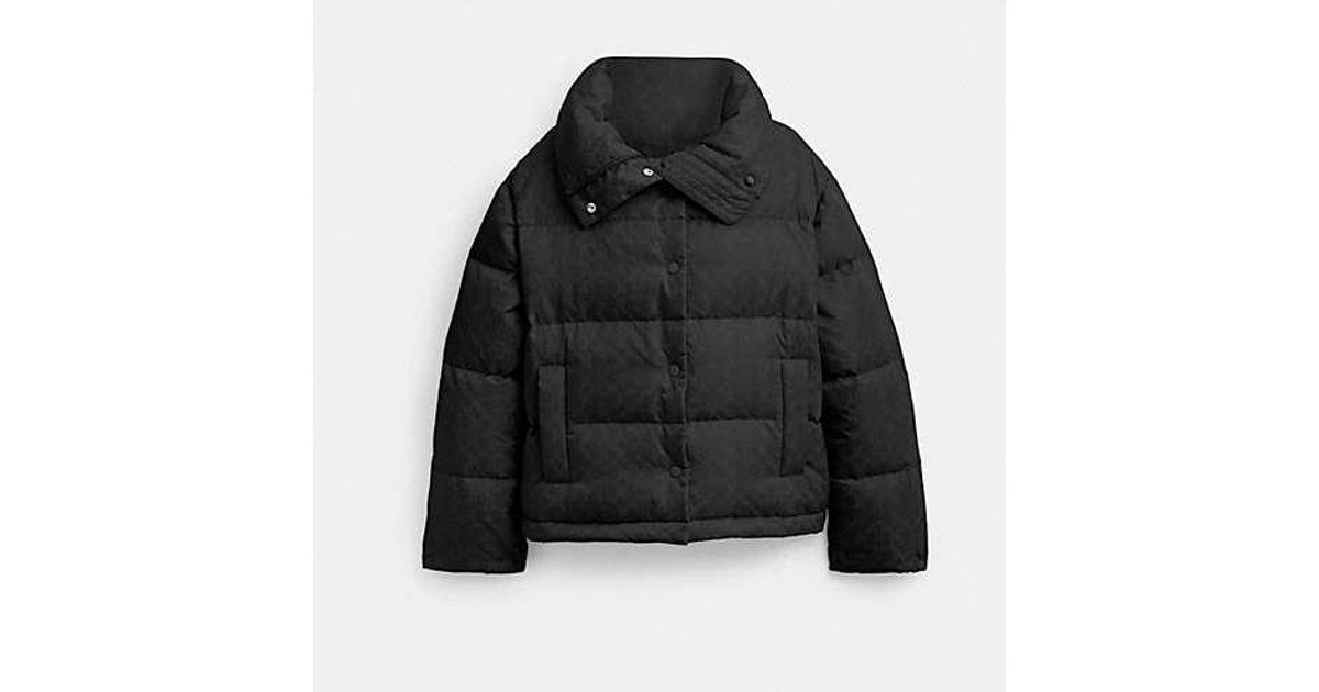 【COACH】ダウンジャケット☆Signature Jacquard Short Puffer Coach Outlet Signature Jacquard Short Puffer In Recycled