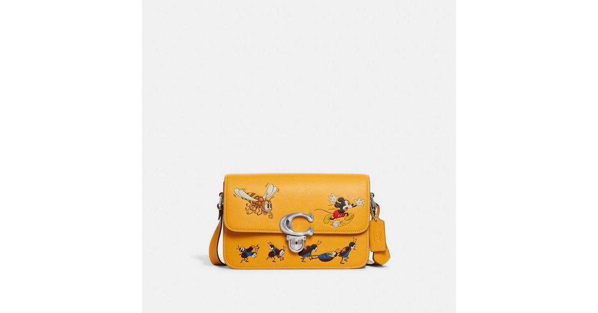 COACH Disney X Studio Shoulder Bag With Mickey Mouse And Bugs in Yellow