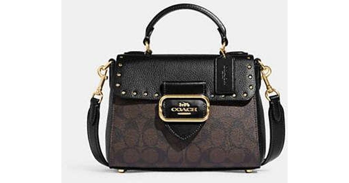 Coach Morgan Tilly Top Handle In Signature Canvas With Rivets
