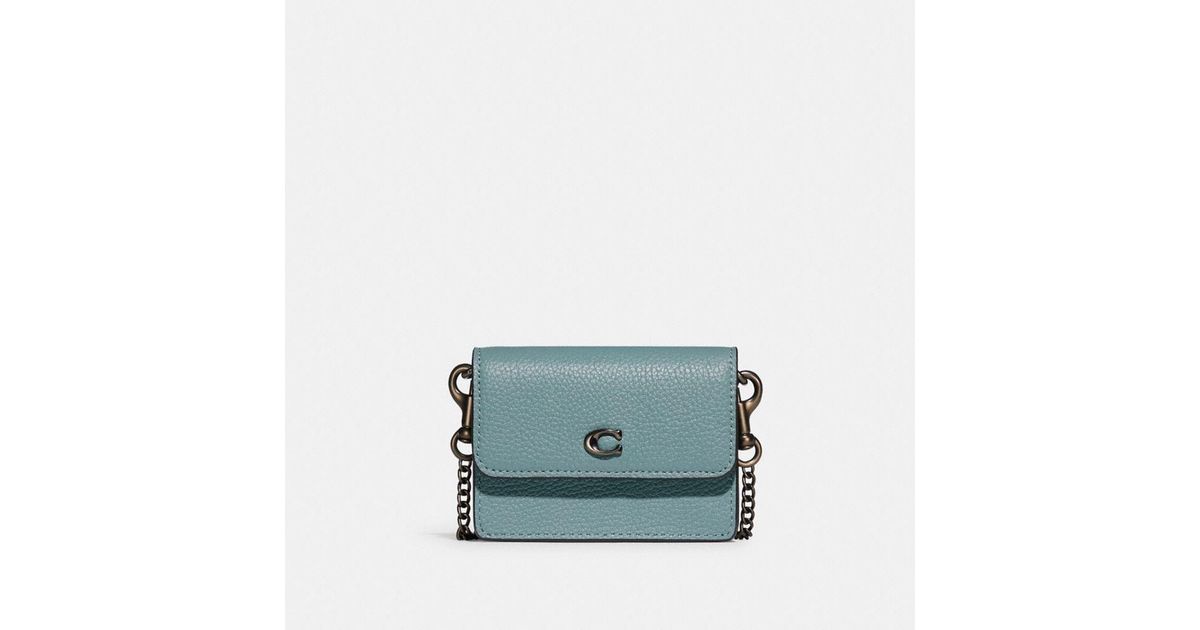 COACH Leather Half Flap Card Case Lyst