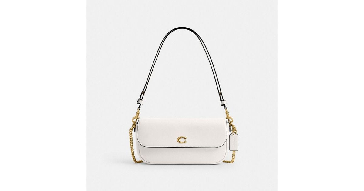 COACH Brook Flap Chain Bag in White | Lyst