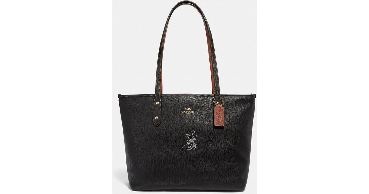 coach city zip tote black