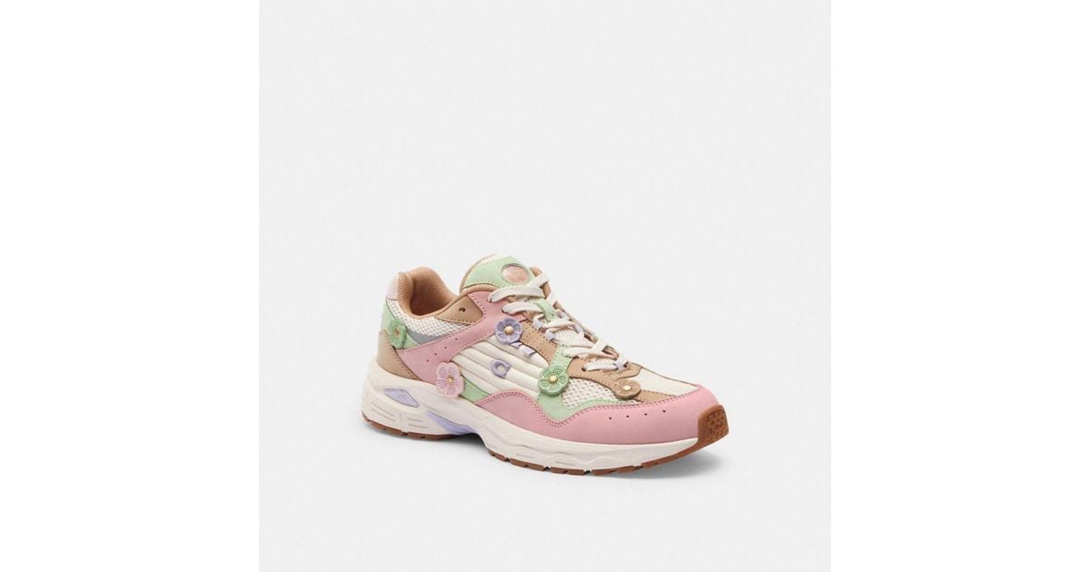 COACH C301 Sneaker With Tea Rose in Pink | Lyst