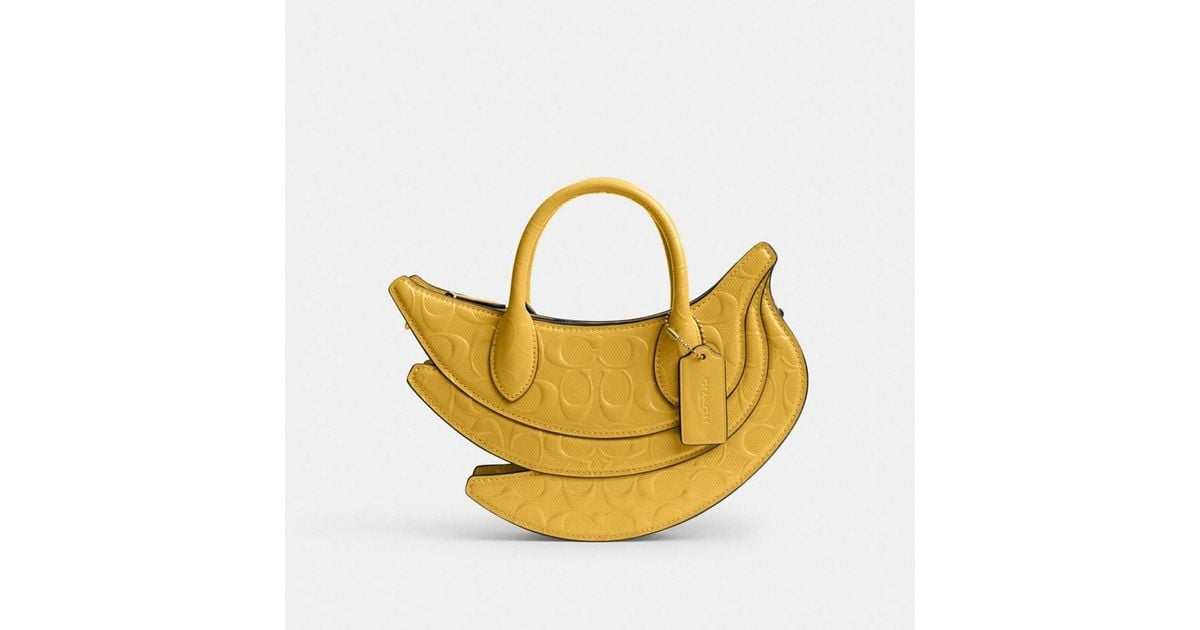 COACH Banana Bag In Signature Leather in Yellow | Lyst