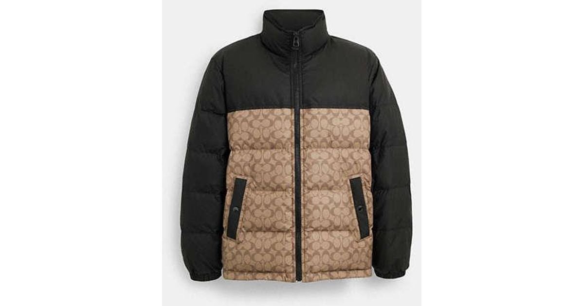 COACH Signature Down Jacket in Black for Men Lyst