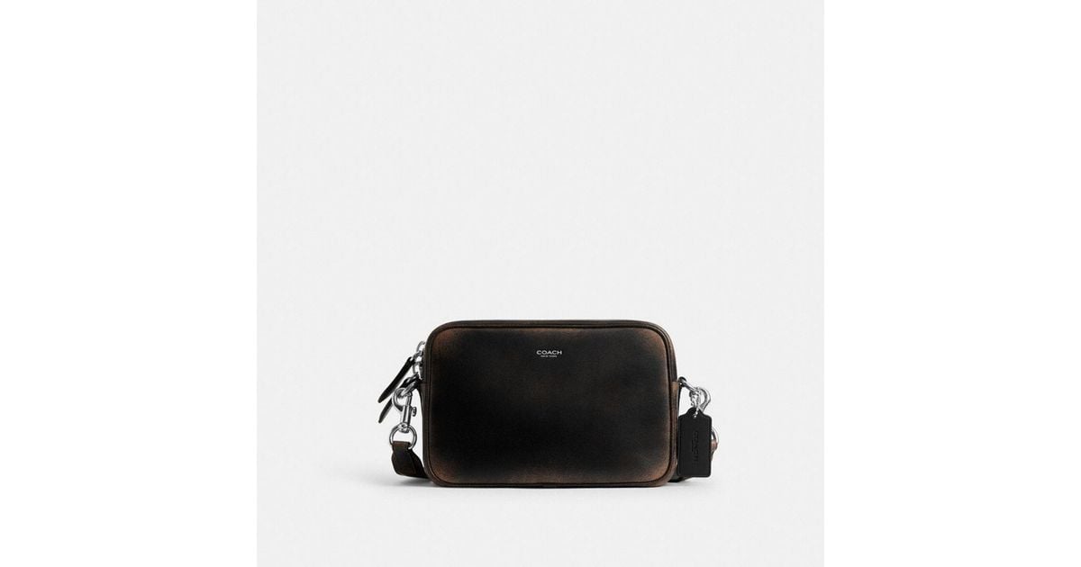 COACH Radio Camera Bag In Loved Leather in Black for Men | Lyst