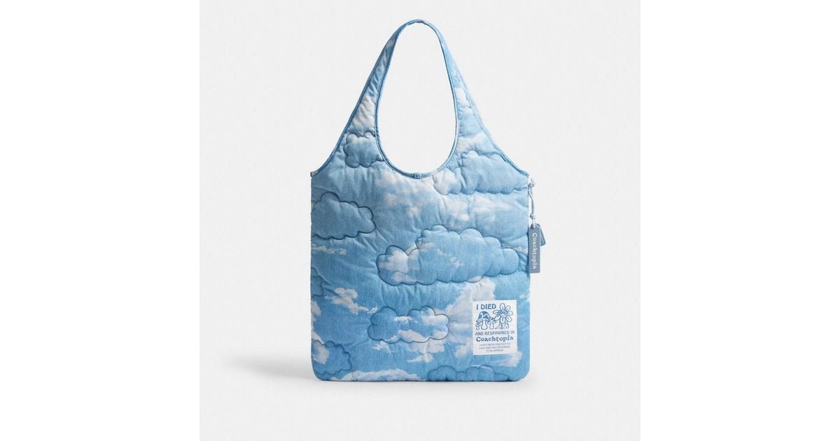COACH Coachtopia Loop Quilted Flat Tote Bag With Cloud Print