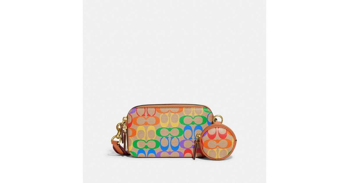 COACH Charter Slim Crossbody In Rainbow Signature Canvas for Men Lyst