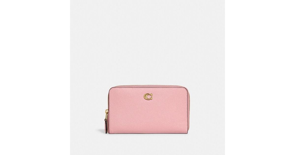 COACH Medium Zip Around Wallet in Pink | Lyst