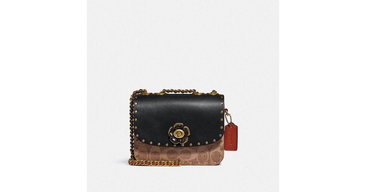 COACH Madison Shoulder Bag 16 In Signature Canvas With Rivets Lyst