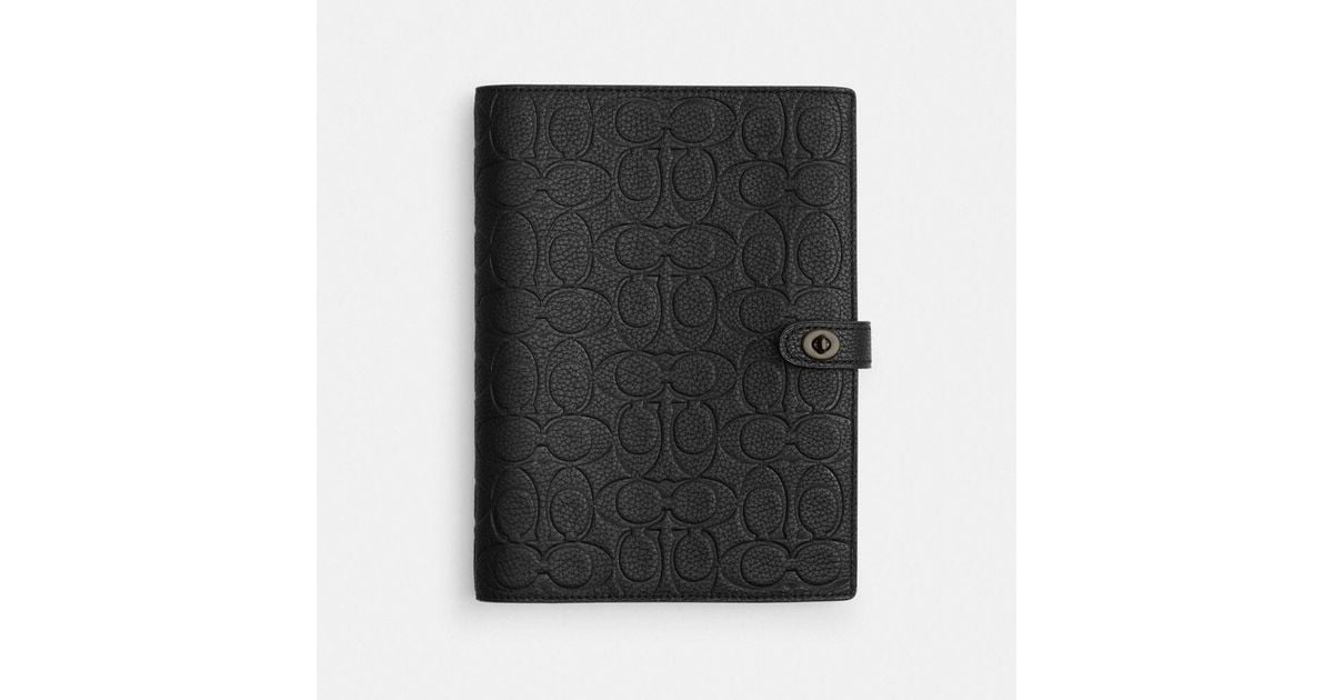 Coach Leopard Notebook COACH Notebook In Signature Leather in Black | Lyst