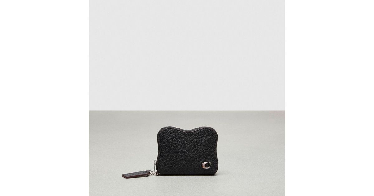 COACH Wavy Zip Around Wallet In Topia Leather in Black | Lyst