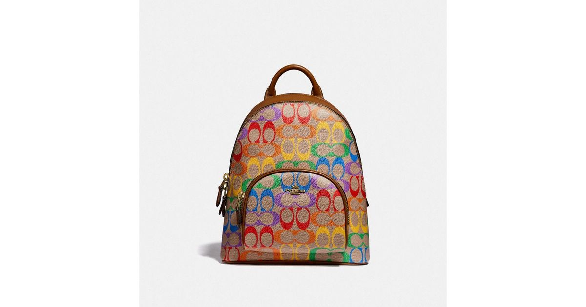 COACH Carrie Backpack 23 In Rainbow Signature Canvas | Lyst