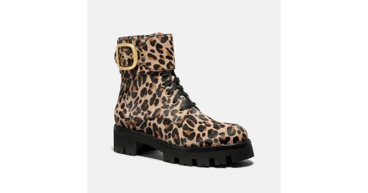 coach leopard print boots
