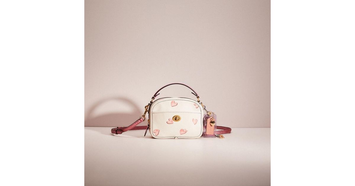 COACH Upcrafted Lunchbox Top Handle With Heart Print in Pink Lyst