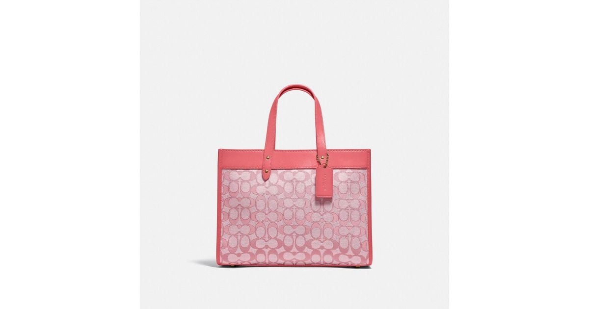 Coach Signature Pink Leather Tote Bag