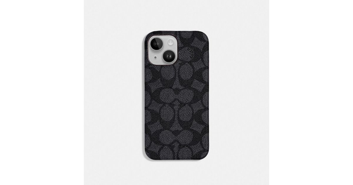 Coach iPhone 14 Pro Max Case in Signature Canvas in Grey - Size One