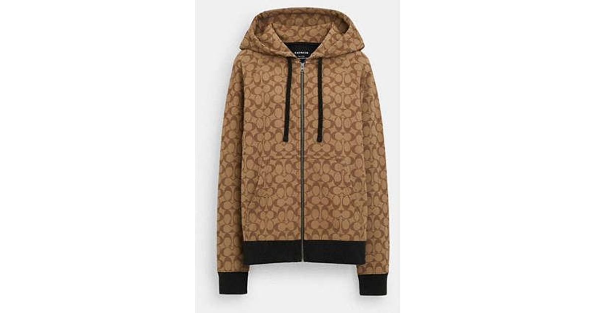 COACH All Over Signature Zip Hoodie in Black Lyst