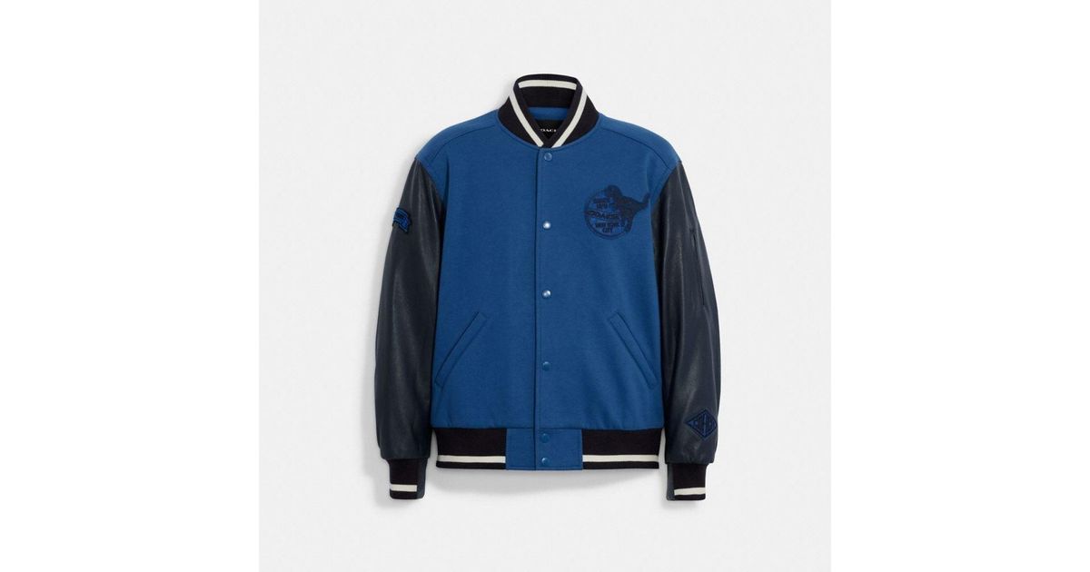 COACH Cotton Varsity Jacket in Blue for Men Lyst Canada