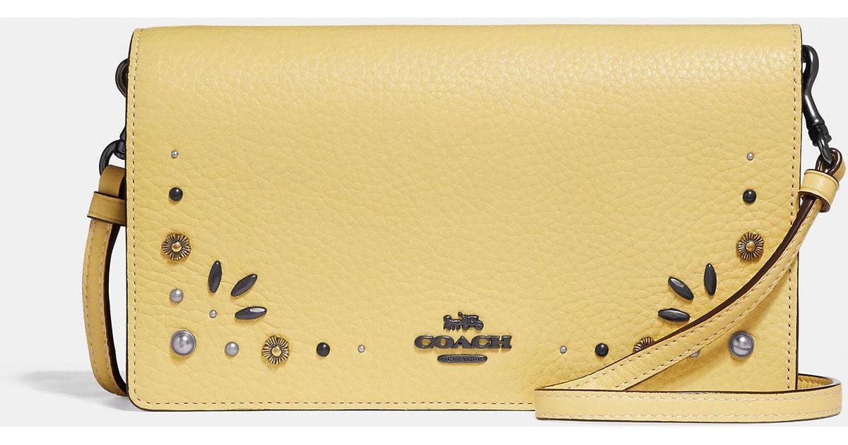 hayden foldover crossbody clutch with rivets