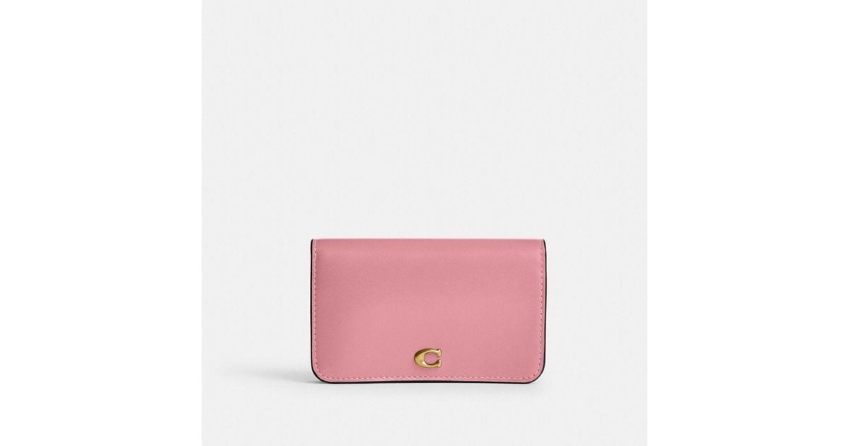 COACH Essential Slim Card Case in Pink | Lyst