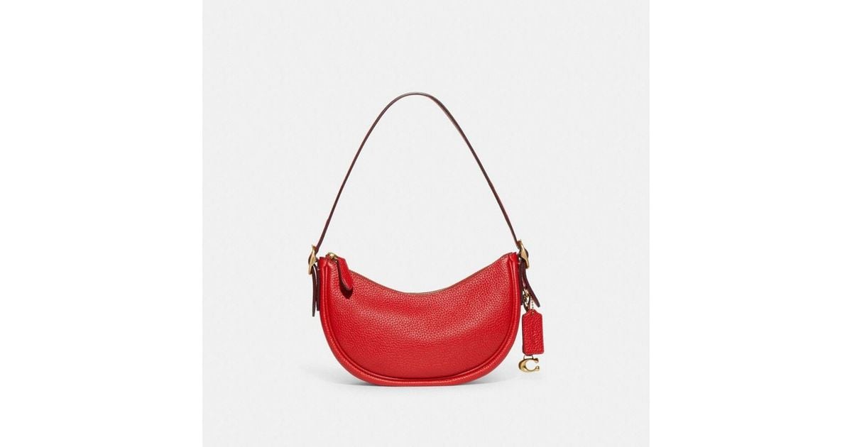 COACH Leather Luna Shoulder Bag in Brass/Red (Red) | Lyst