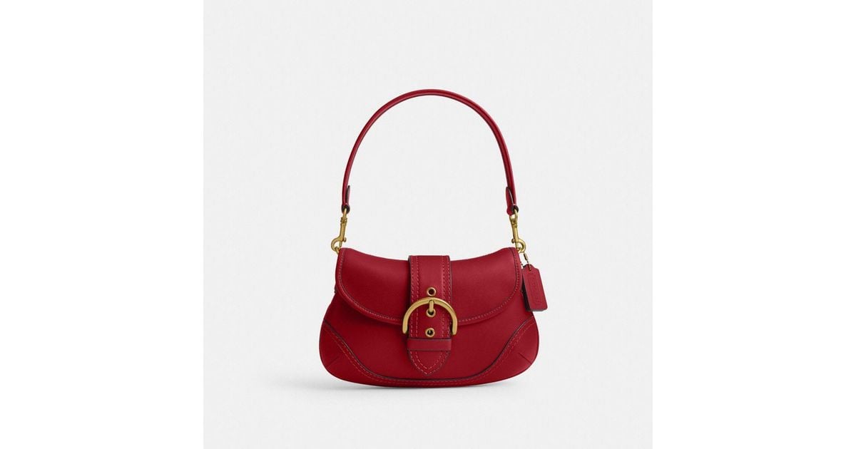 COACH Soho Flap Bag In Regenerative Leather in Red | Lyst
