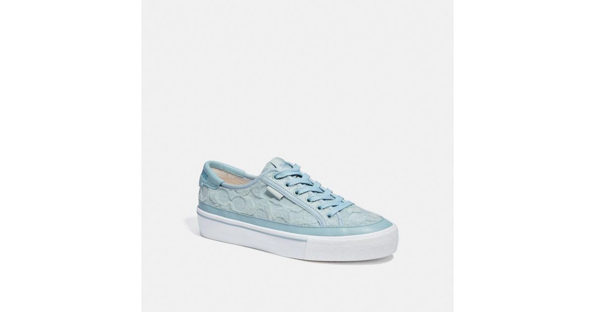 COACH Rubber Citysole Platform Sneaker In Signature Terry Cloth in Blue