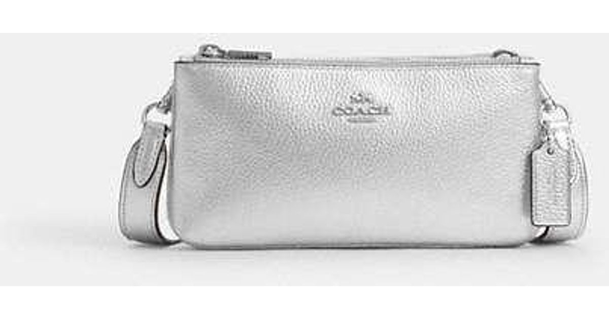 Silver coach crossbody on sale purse