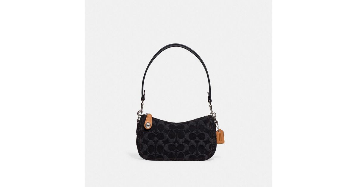 2WAY【COACH】Swinger20 In Signature Denim Shoulder Bag Coach Swinger Shoulder Bag in Signature Denim, LH/Deep Blue