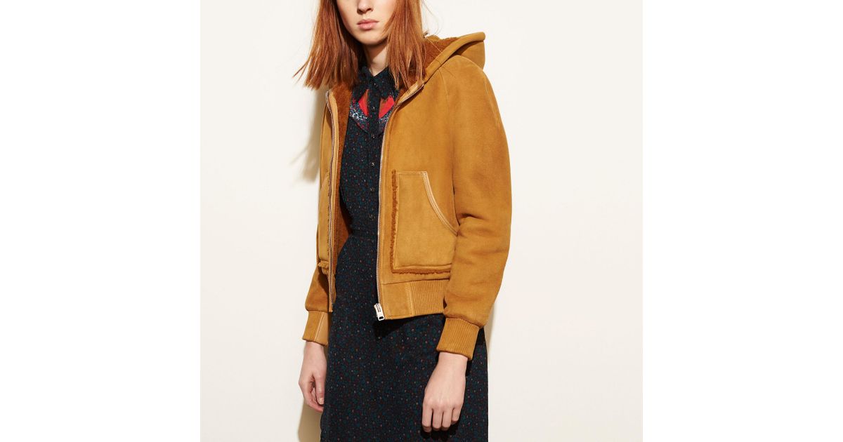 coach shearling hoodie