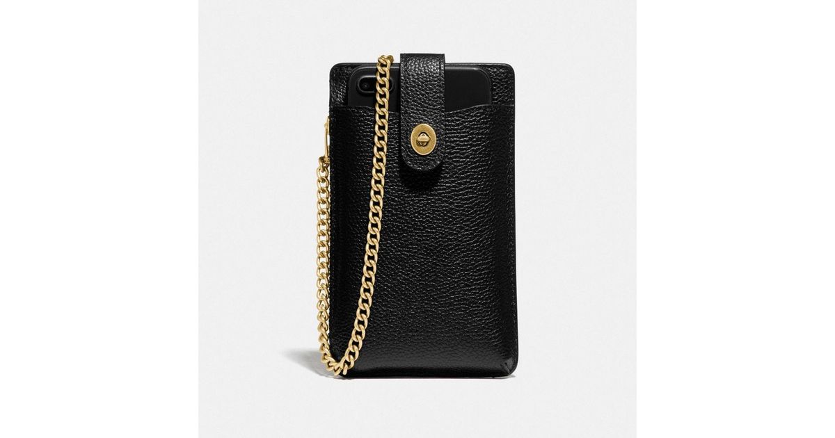 coach phone crossbody in pebbled leather