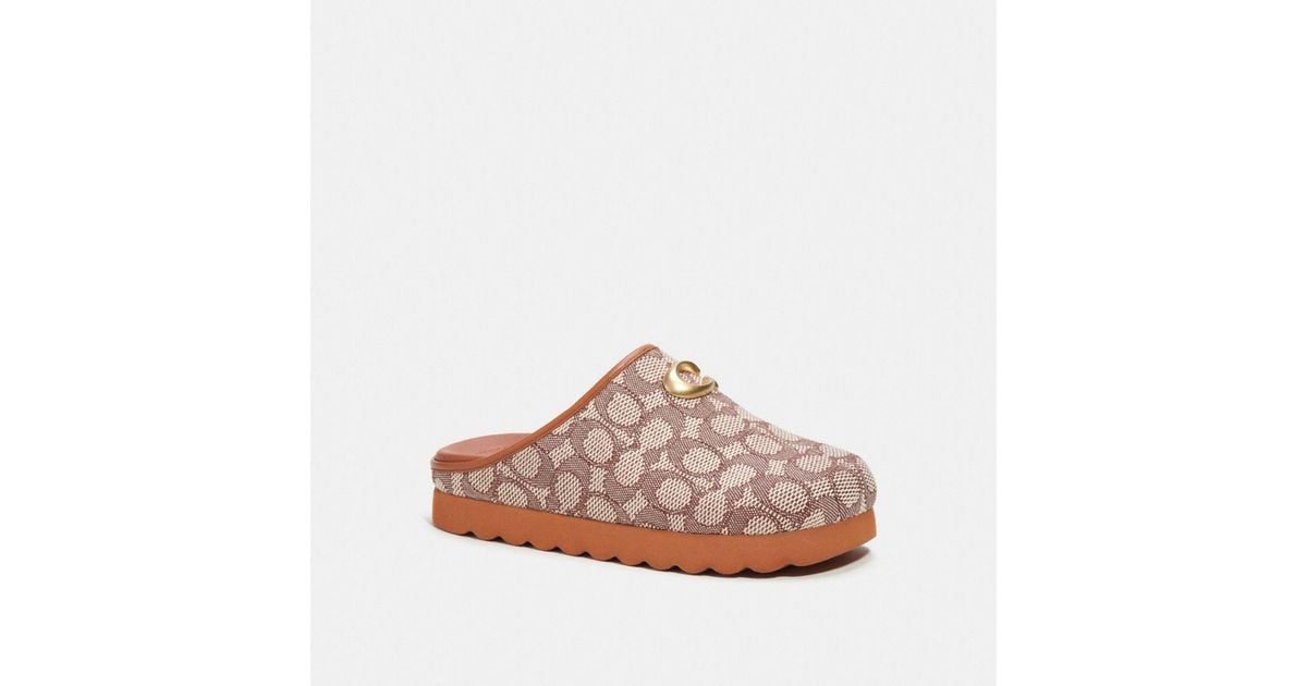 COACH Hadley Slipper In Signature Textile Jacquard in Brown Lyst