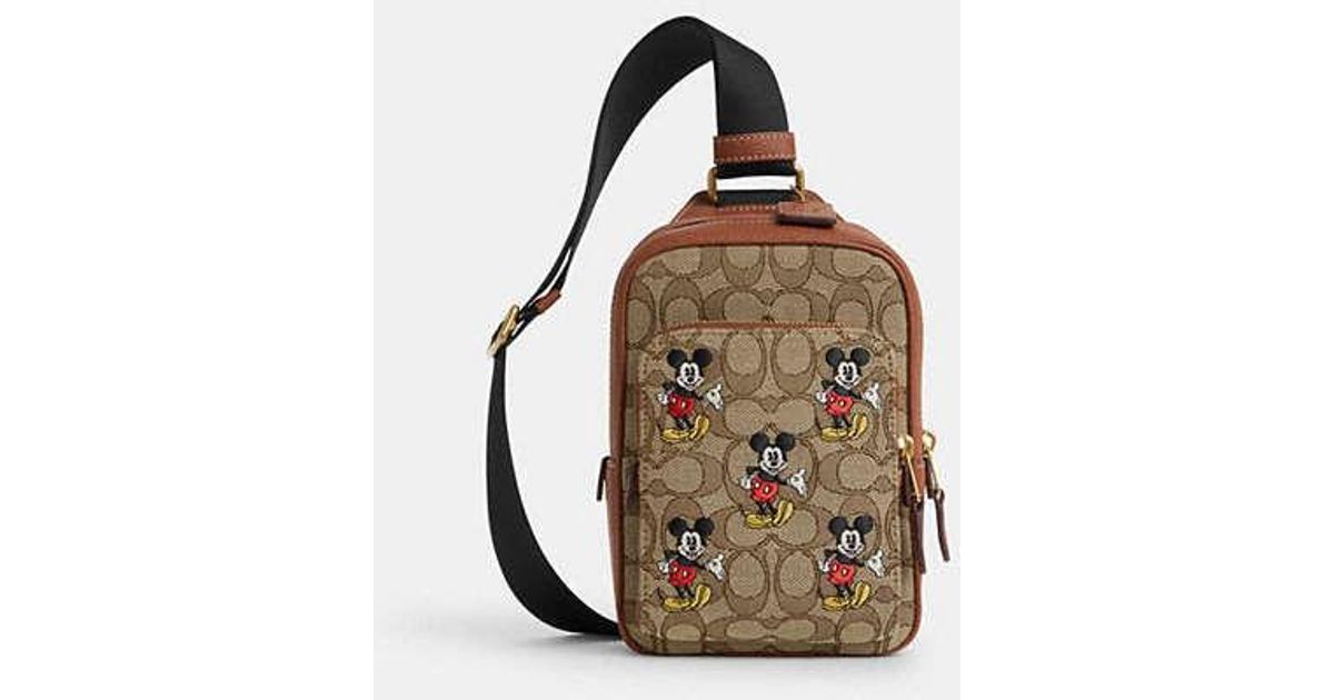 COACH Disney X Coach Track Pack 14 With Print Beige Fabric Lining in Natural for Men Lyst UK