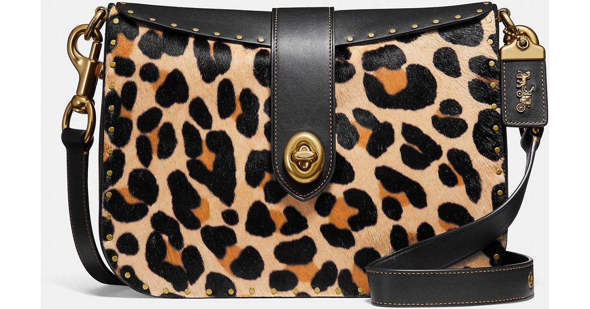 COACH Leather Page 27 With Leopard Print in Leopard/Brass (Black) - Lyst