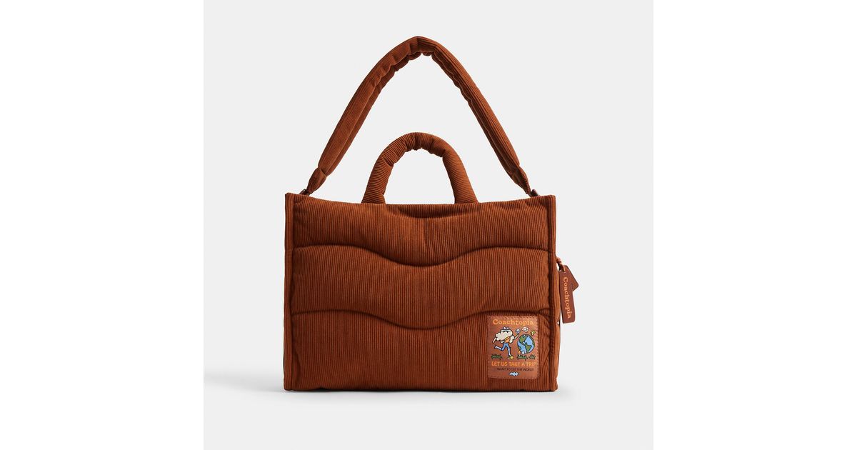 Coachtopia Loop Tote With Wavy Quilting in Brown | Lyst