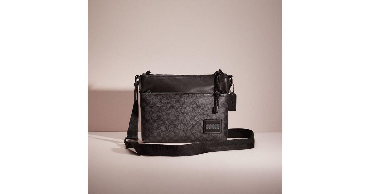 COACH Restored Pacer Crossbody In Signature Canvas With Patch in Brown