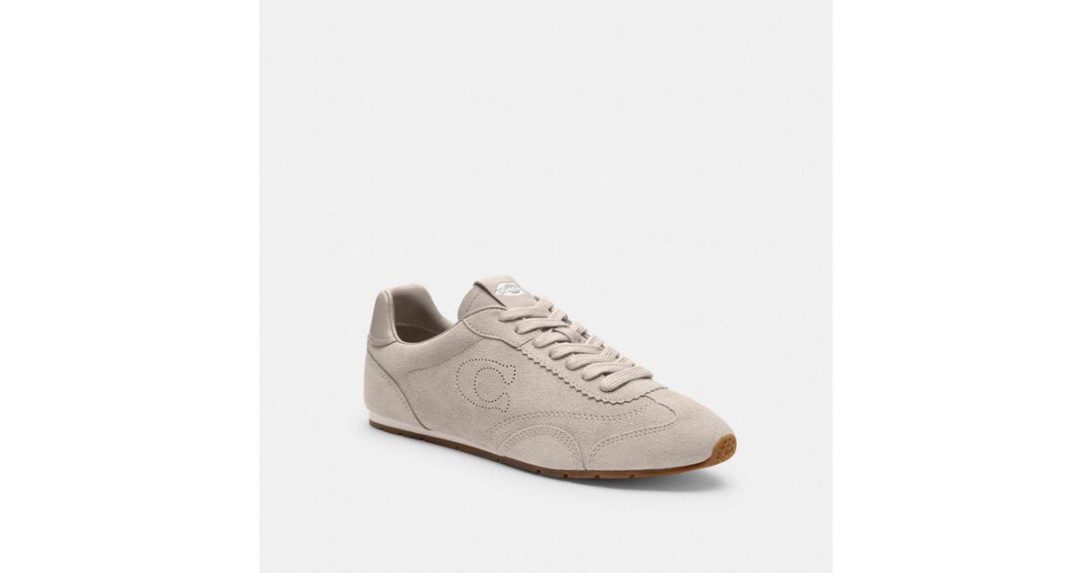 [SALE!!] ★COACH Flat Sneaker★ スエードスニーカー COACH Flat Sneakers Shoes, Suede in White | Lyst