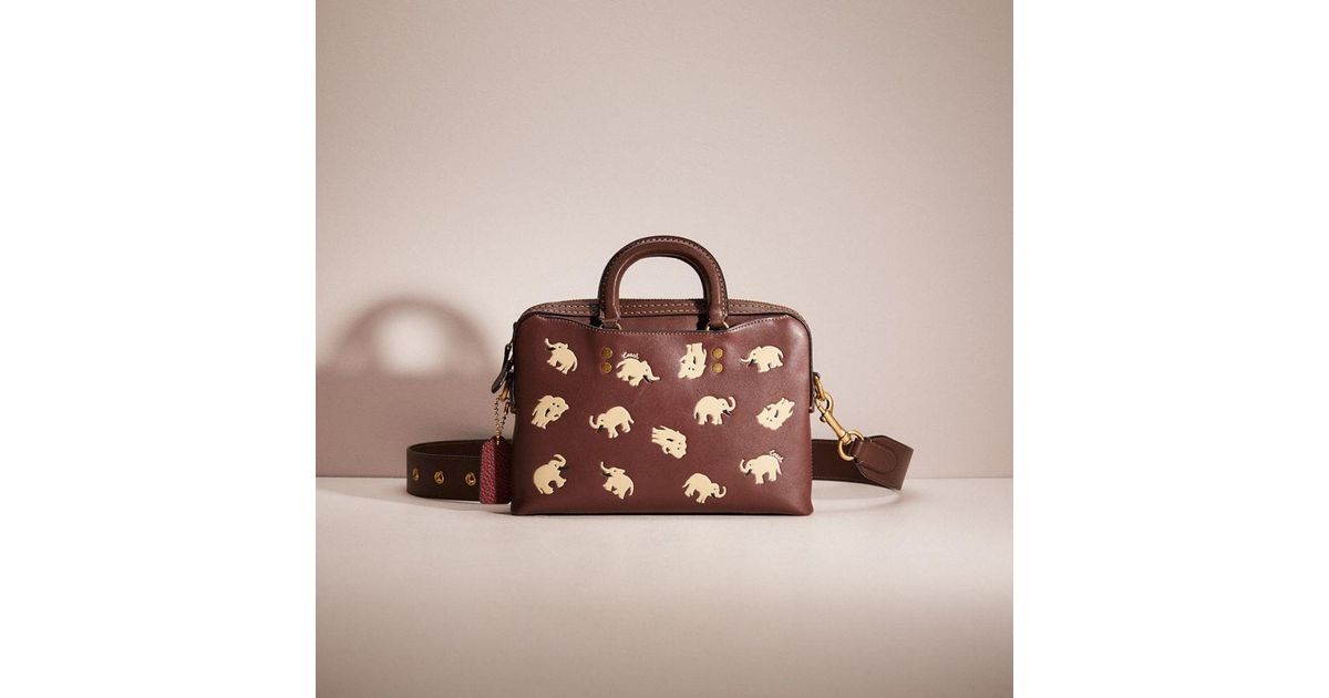 COACH Restored Rogue Slim Brief 25 With Elephant Print in Brown for Men