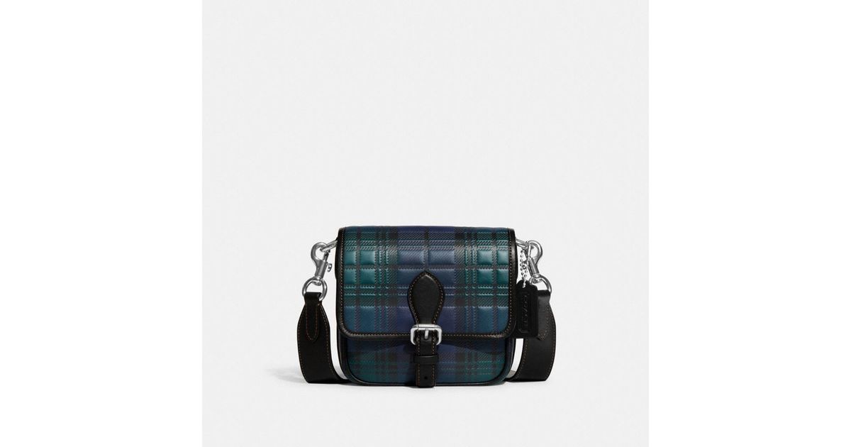 COACH Frankie Crossbody 18 With Plaid Print in Blue for Men | Lyst
