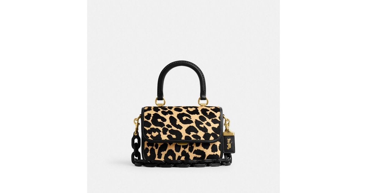 COACH Rogue Top Handle In Haircalf With Leopard Print in Black Lyst