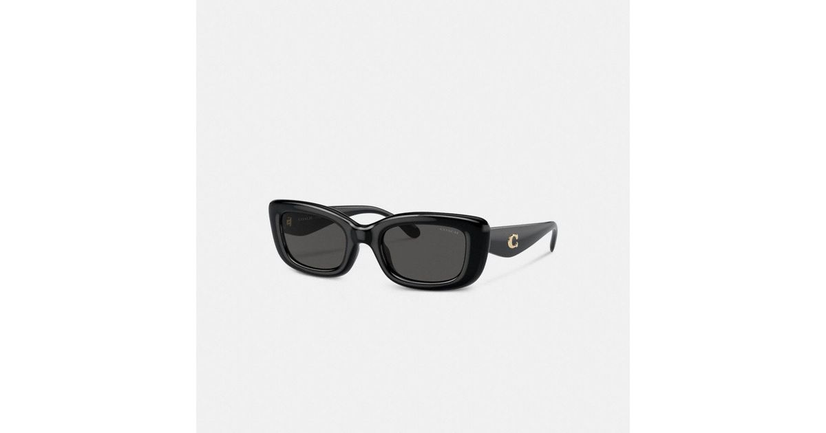 Coach Hardware Narrow Rectangle Sunglasses NIB Coach Script Metal Narrow Rectangle Sunglasses | Eyewear  main image 2